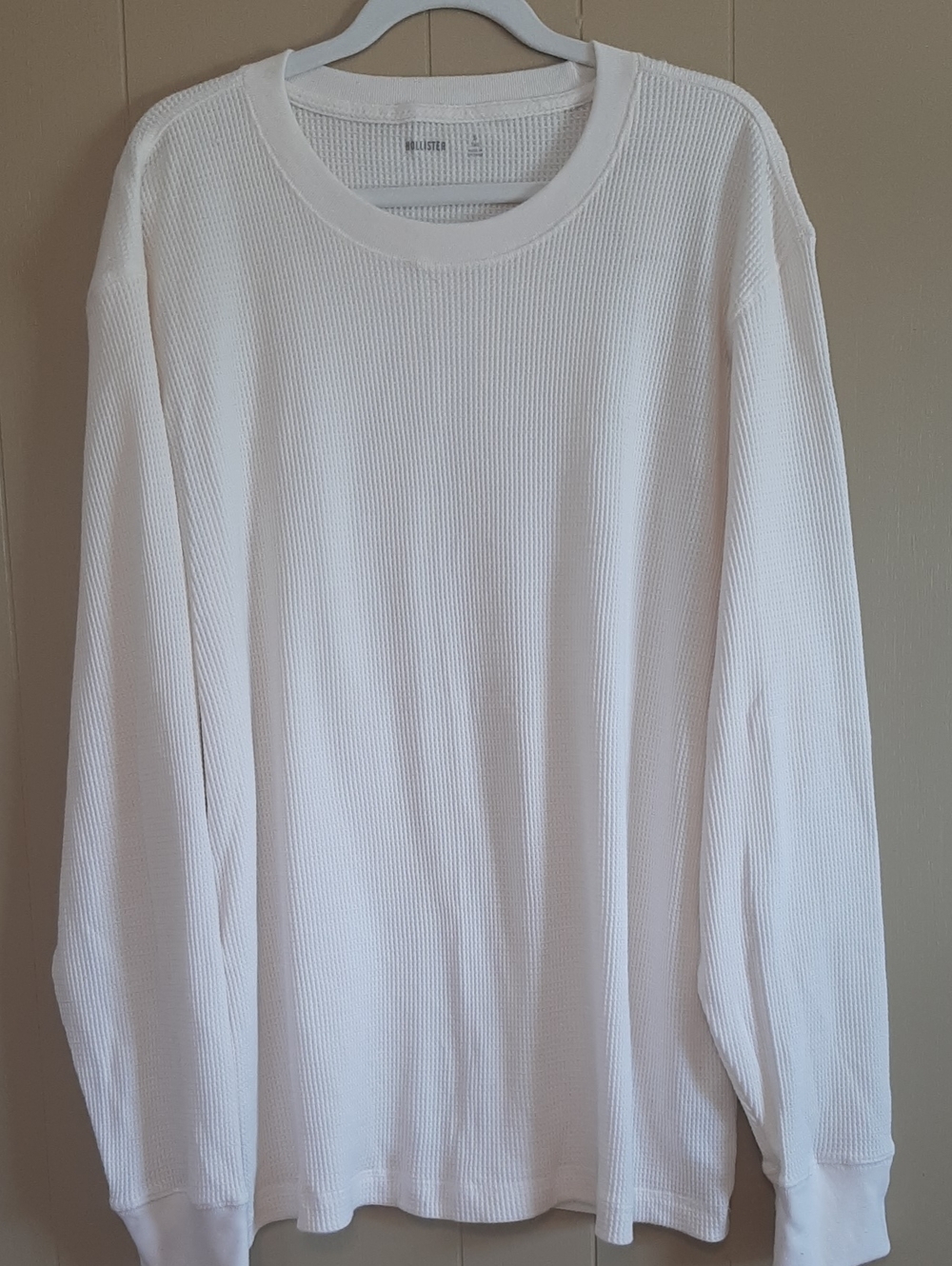 Hollister S T Waffle Knit Crewneck Thermal Shirt New